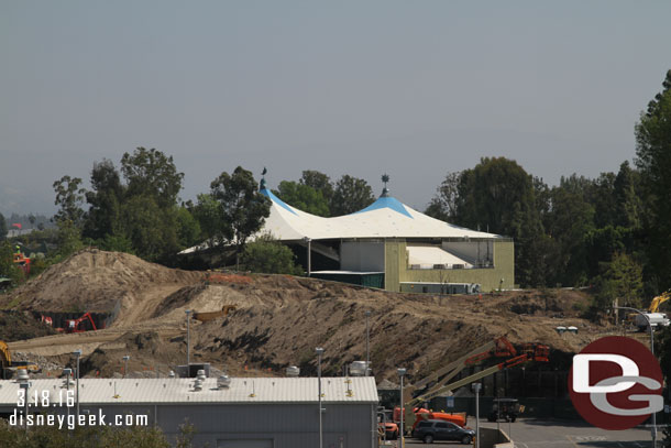 What used to be the berm with trees is now just dirt that is starting to be moved around.