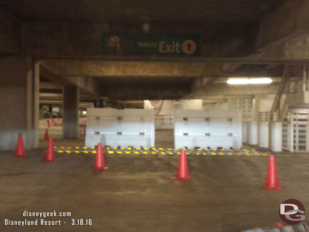 Some work going on in the parking structure on the 5th floor.  The entrance/exit driveway is re-routed around it.