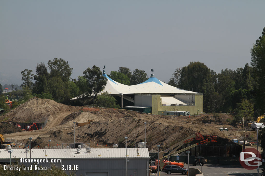 What used to be the berm with trees is now just dirt that is starting to be moved around.