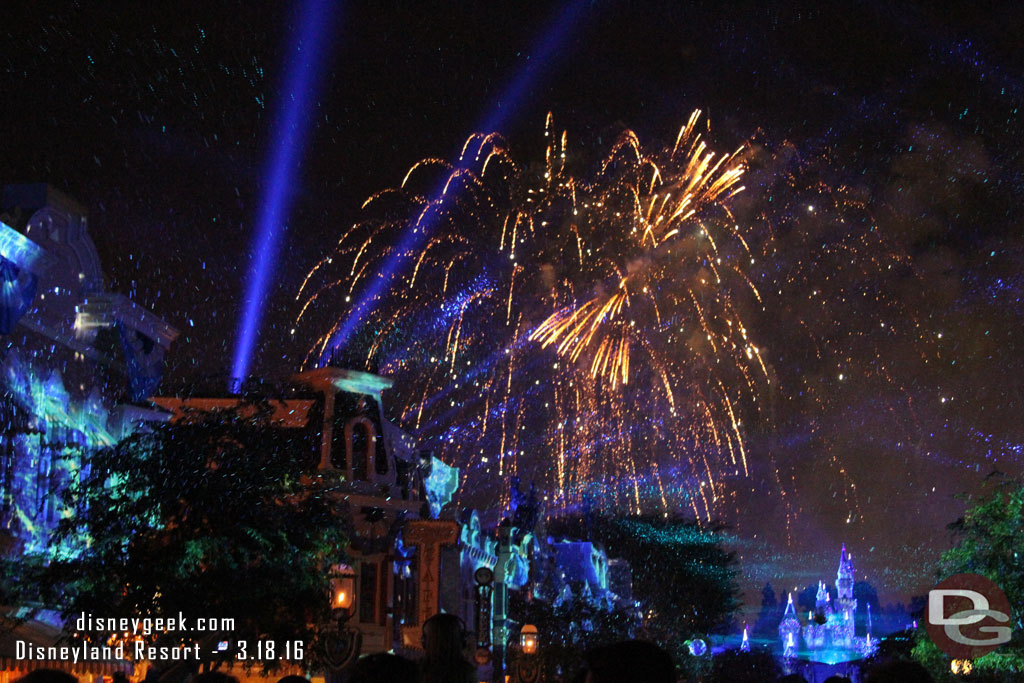 Frozen snow, fireworks, spotlights and lasers...