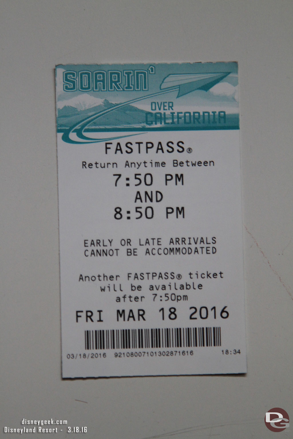 Random note.. Soarin Over California is still printed on the FastPasses 