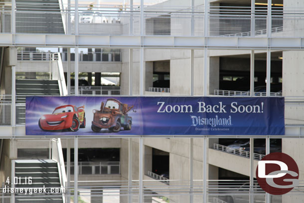 Today I was directed to a spot with a view of the exit sign..  I do not think I have posted a picture of this one.. so here you go the current Mickey and Friends parking structure exit banner.