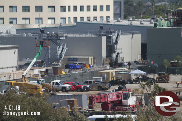 The former Circle D area is now a staging area and parking lot.