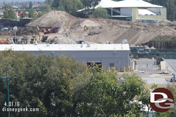 It appears this backstage support building has been vacated and is now in the Construction fenced off area.