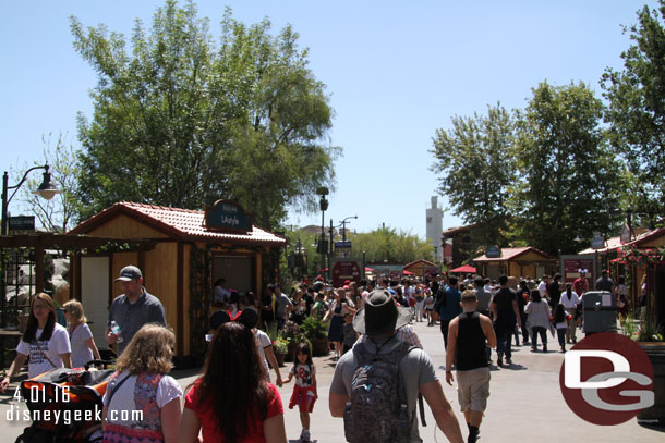 There are 8 Festival Marketplaces set up along the parade route between Carthay Circle and Paradise Pier.