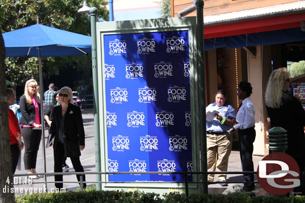 A photo backdrop near the Studio Store (which is the central merchandise location for the Festival).