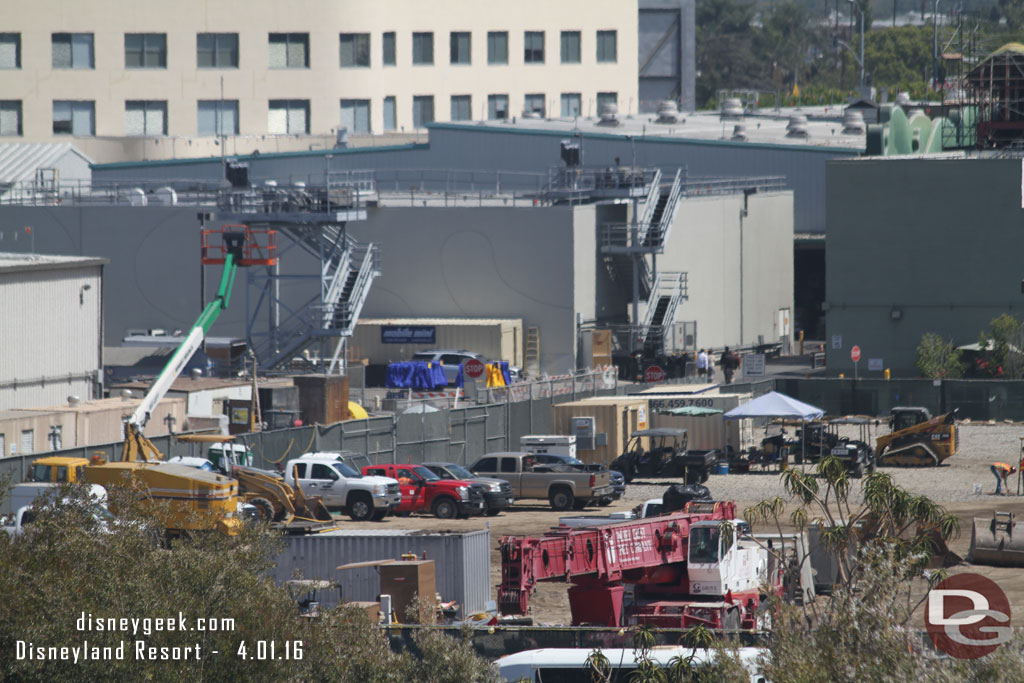 The former Circle D area is now a staging area and parking lot.