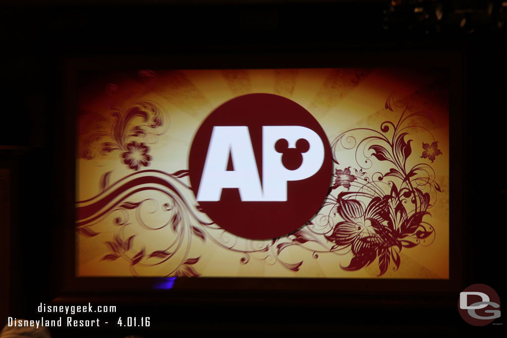 In between screening some AP logos and Festival logos.