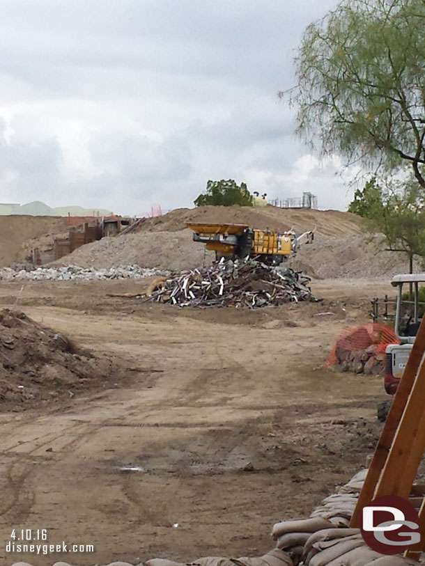 More cleanup/removal in the Ranch area but not much else visible through the fence.