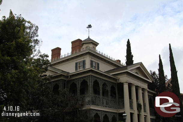 First stop walked onto the Haunted Mansion.