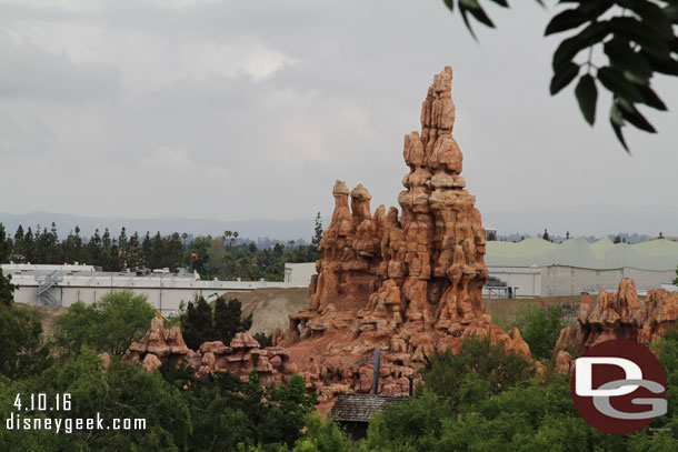 Decided to take a hike up the tree house to see what can be seen.  A clear view backstage beyond Big Thunder.