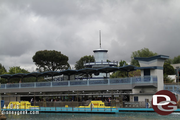 The Autopia refurbishment continues.  The blue matches the Monorail station.