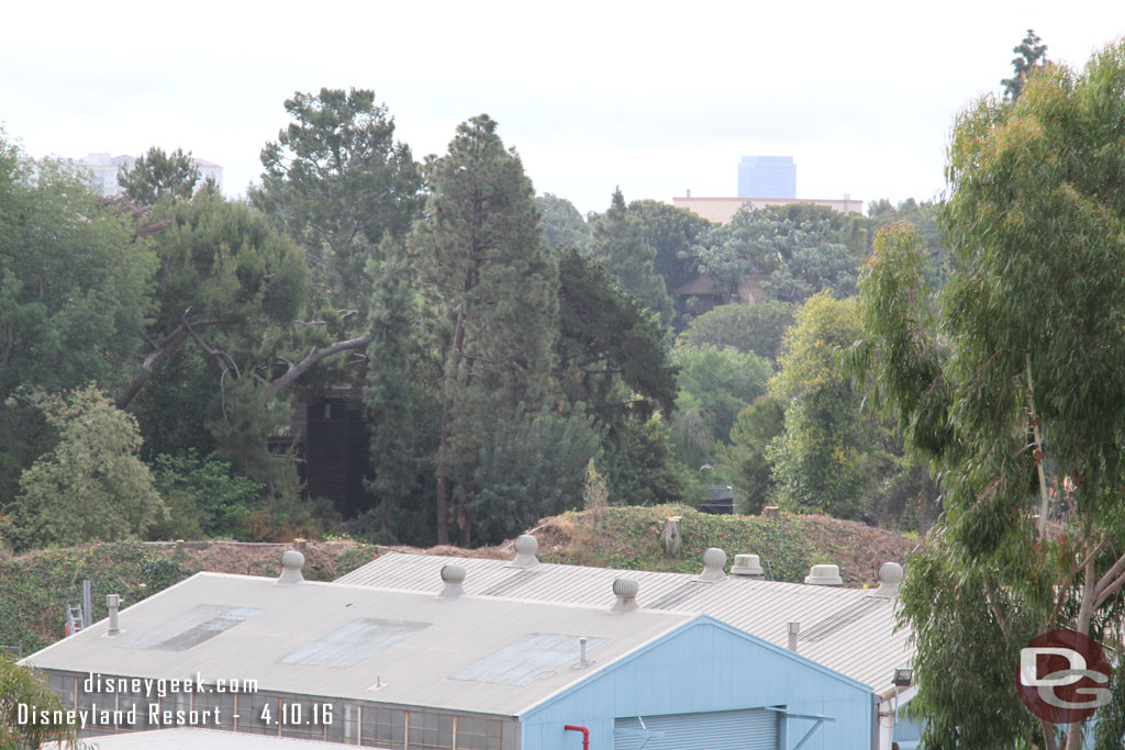 It is now harder to see into the park, they put some trees behind the scaffolding and coffer dam.