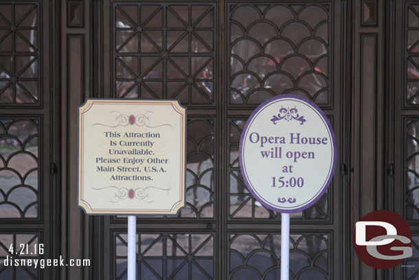 The Opera House was closed for some reason.  No indication of why.