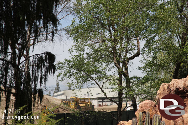 Moving around to the Big Thunder Trail you can see the large earth movers as you pass by Big Thunder.