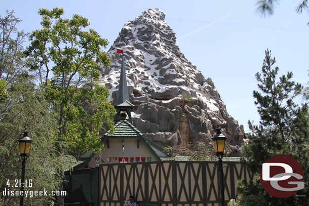 The Matterhorn is closed during the week for some renovation work.  Walls up on the west side.