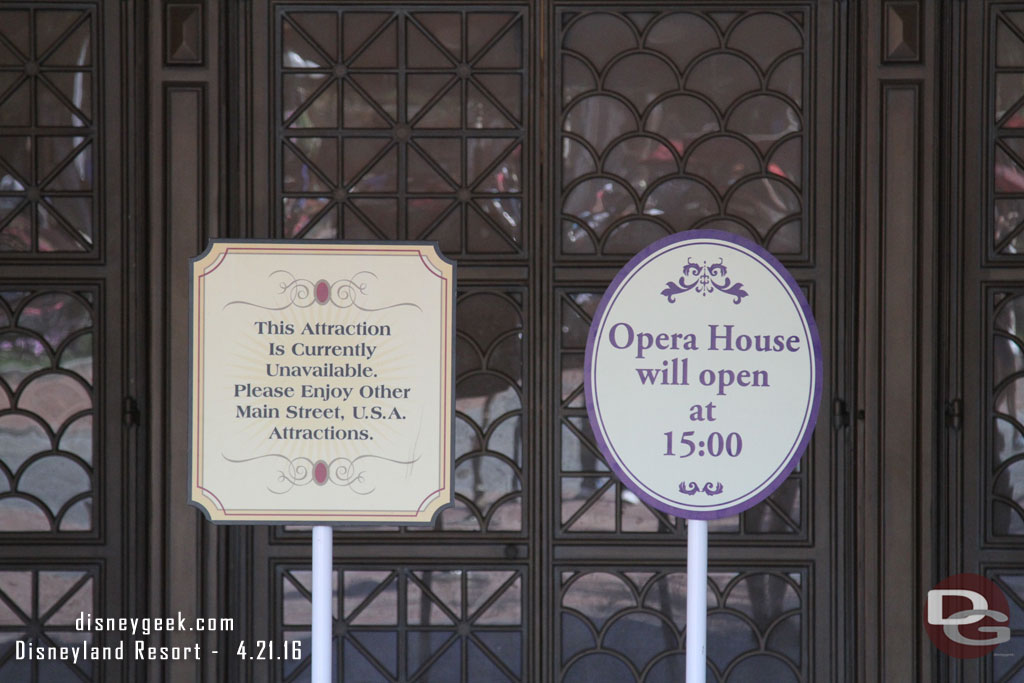 The Opera House was closed for some reason.  No indication of why.