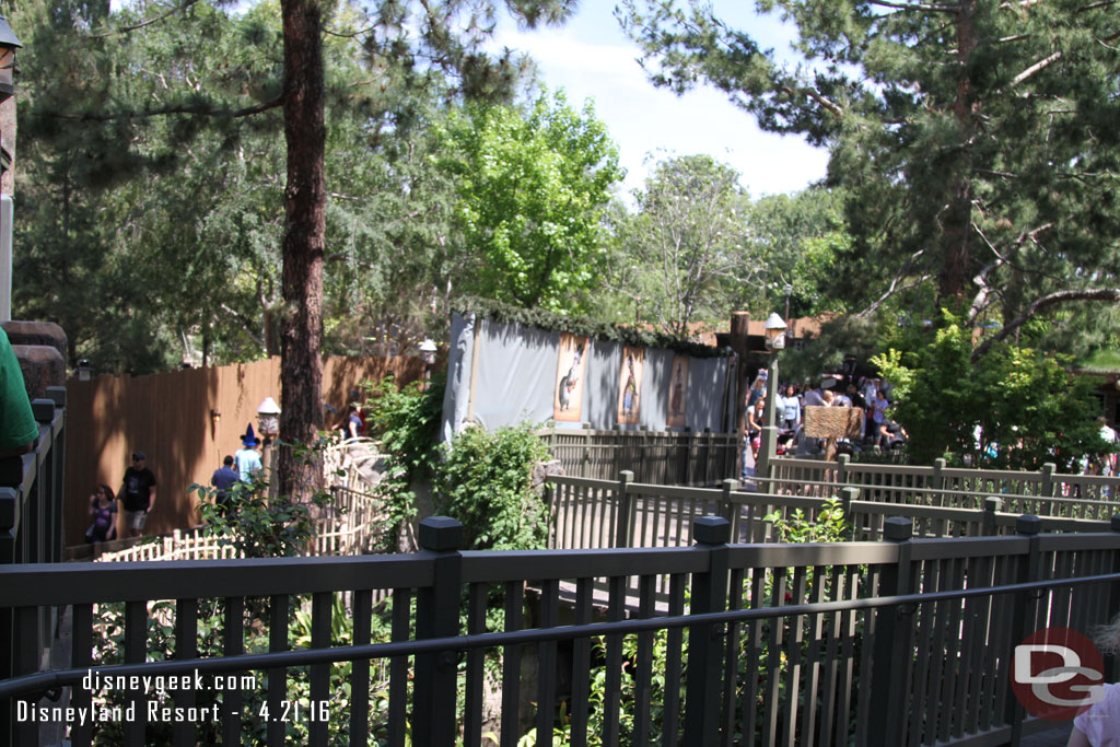 Some of the walls by the Hungry Bear have been removed. It makes it look much less closed.  You still cannot see any of the work really so they appear to have been redundant.