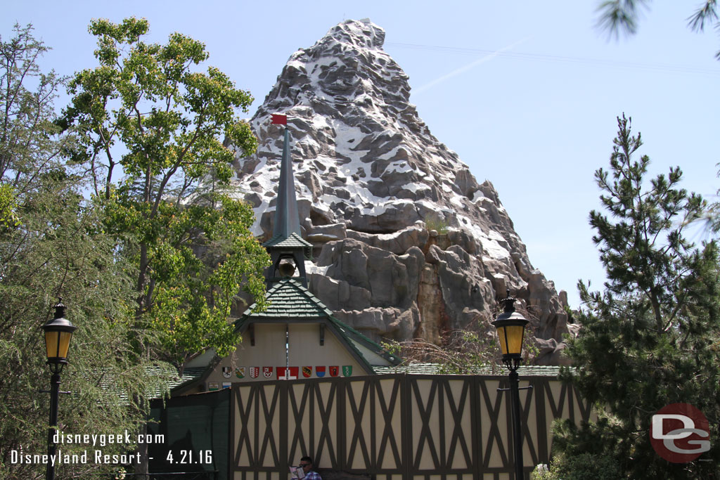 The Matterhorn is closed during the week for some renovation work.  Walls up on the west side.