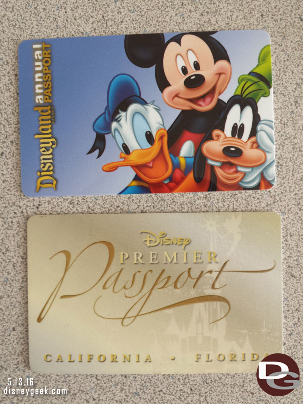 This trip marked my 13th trip of the year, appropriately enough on Friday the 13th.  Also the first of my new Disneyland signature pass (top).  First time since 2000 that I have had a pass with block out dates.