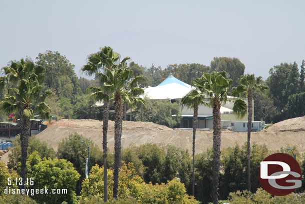 Zooming in you can see a large mound of dirt on the site now as they re-confiigure the old berm and river.