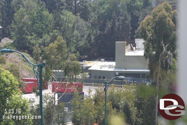 Here you can see the new fence line and how it goes to the show building for Winnie the Pooh.