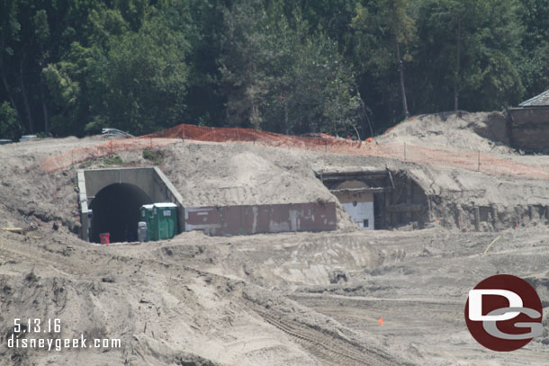 Here you can see the Disneyland Railroad tunnels.  The one on the right is the one the trains used most recently.  