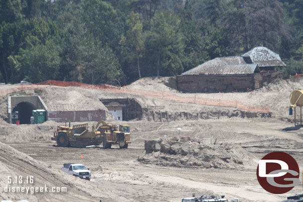 There were several large earthmovers cruising the site adding to the large mound of dirt on the former Circle D site.