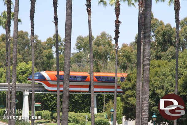 Spotted Monorail Orange out on the beam.  It was stopped then inched forward.