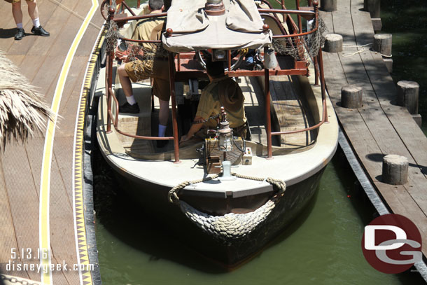 The dock has been altered to better hold the boat in place for loading and unloading and they no longer need to tie them off.