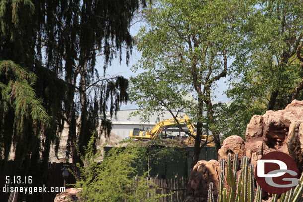 From the Big Thunder Trail you can see the equipment beyond the fences.