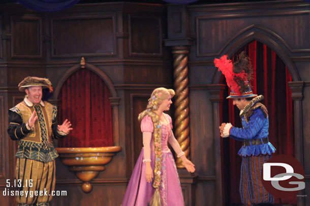 Rapunzel onstage as I passed through Fantasy Faire