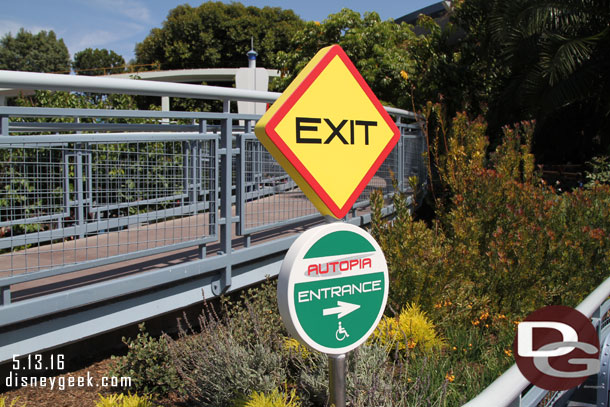 The Autopia has reopened.  Some of the new signage