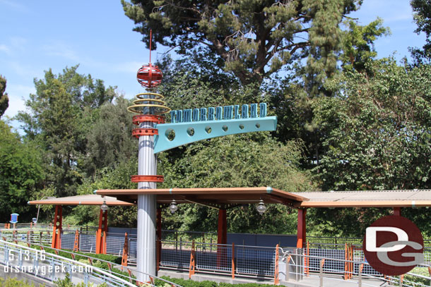 All quiet at the Tomorrowland station of the Disneyland Railroad