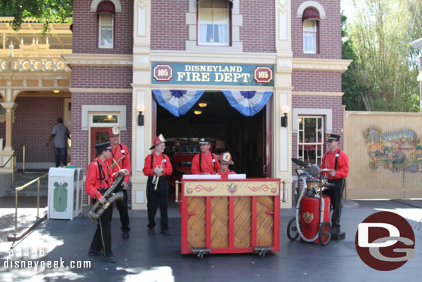 The Hook and Ladder Co performing as I exited the park.