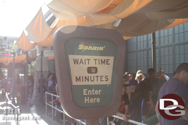 A 50 minute standby wait this afternoon.