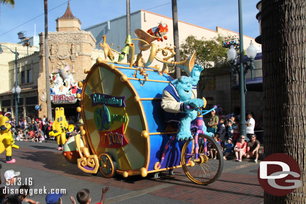 The Pixar Play Parade rolling by