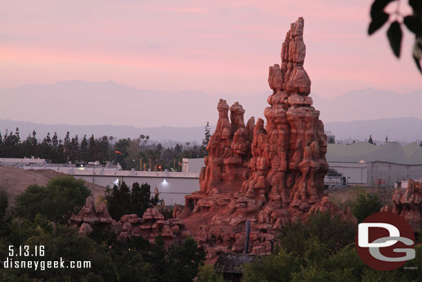 Big Thunder  and beyond it Star Wars construction from the tree house.