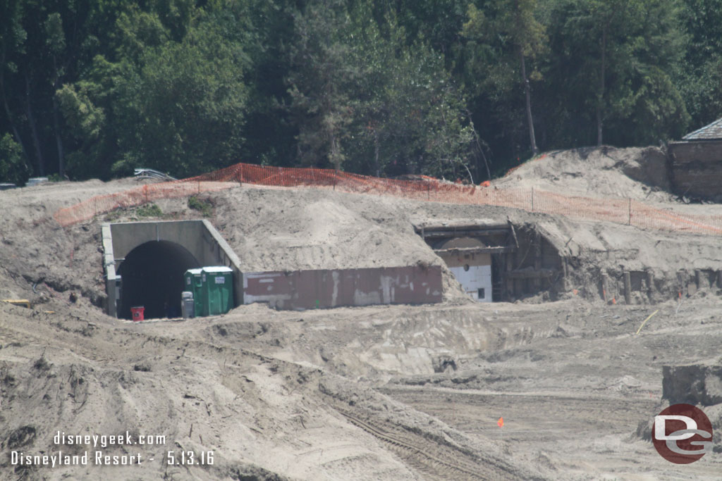 Here you can see the Disneyland Railroad tunnels.  The one on the right is the one the trains used most recently.  