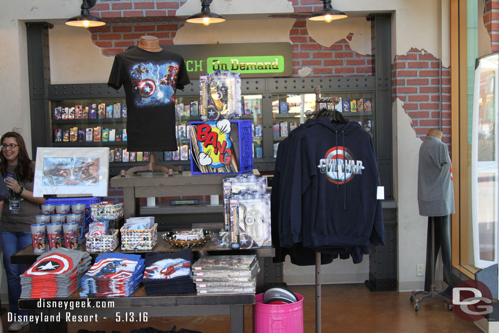 D-Street features Captain American merchandise