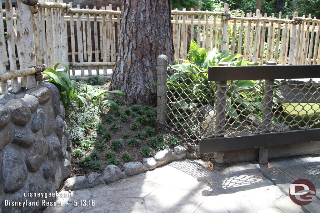 The props that were here a few weeks ago are gone. This is on the walkway to the Hungry Bear lower level.