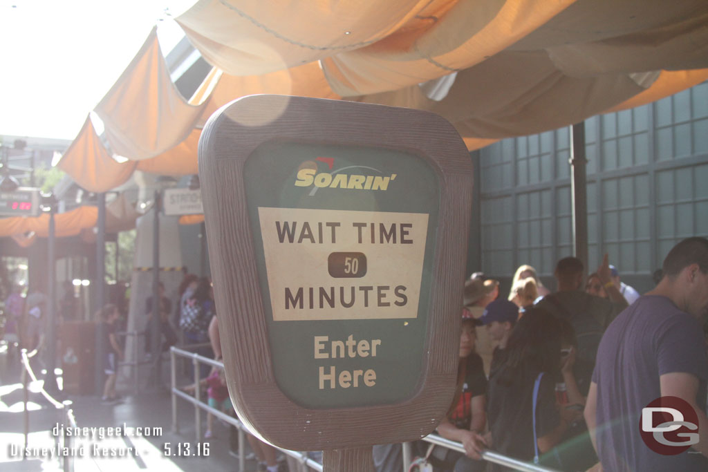 A 50 minute standby wait this afternoon.