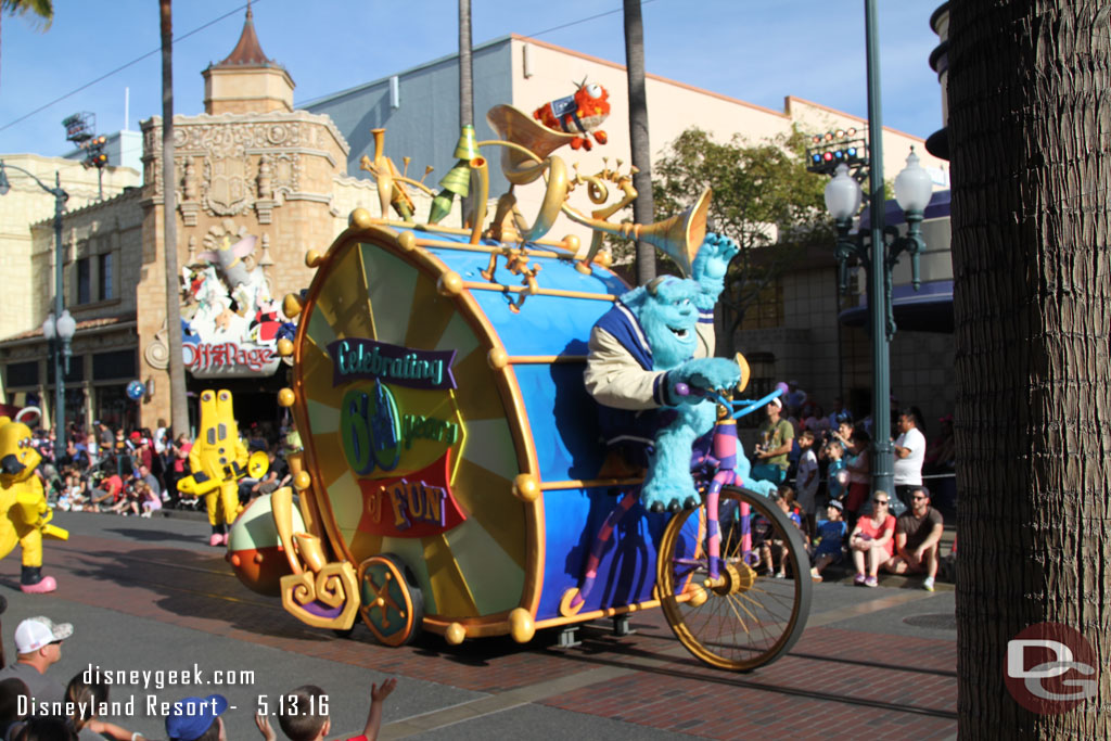 The Pixar Play Parade rolling by