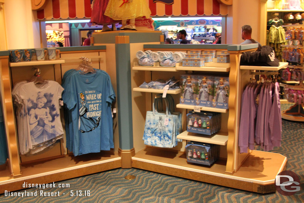 Cinderella and other princess merchandise is in the other half of the store.  No Zootopia merchandise was spotted.