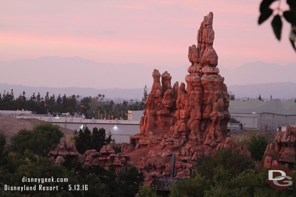 Big Thunder  and beyond it Star Wars construction from the tree house.