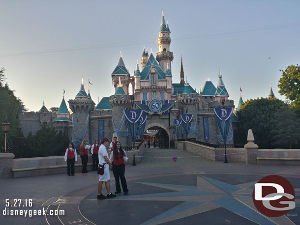 Sleeping Beauty Castle preparing for Disneyland Forever (it was just after 7pm)