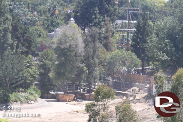 The canoe dock area and coffer dam.