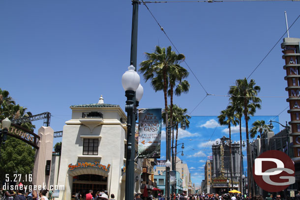 A couple banners up along Hollywood Blvd for the Alice preview.