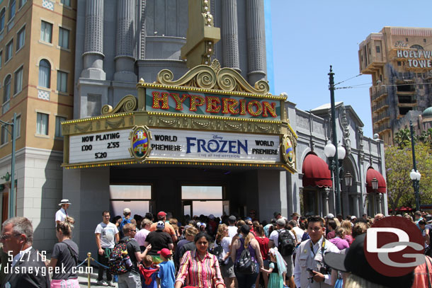 Really surprised to see only 3 shows scheduled.  This mob of guests were FastPass returns for the 2:55pm show.  It was just about 2pm.