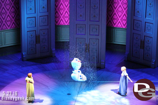 Anna, Elsa building Olaf as children.